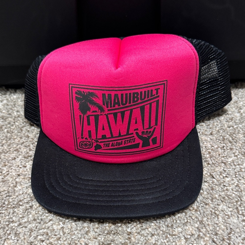 Mauibuilt Pink and Black Trucker Hat